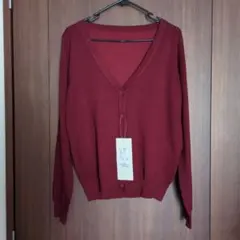 KOBE LETTUCE ボルドー Vネックカーディガン M