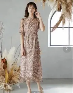 アンティーク刺繍レースワンピースパーティードレス