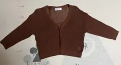 LOWRYSFARM ブラウンカーディガン 五分袖