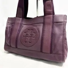 トリーバーチ エラ トートバッグ ハンドバッグ レザー 肩掛け A4 パープル