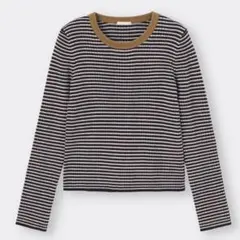 GU　リブマルチボーダーセーター（長袖）