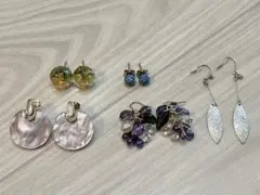 ハンドメイド　ピアスセット5セット　ぶどう　リーフ　クリスマス