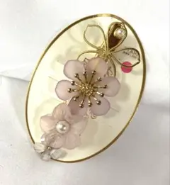 花と蝶のデザイン ヘアクリップ