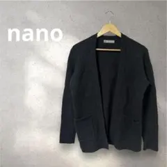 【極上モヘア混】nano & co. ナノユニバース ブラックニットカーディガン