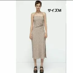 【送料込み】ZARA チェック柄ロングワンピース Mサイズ