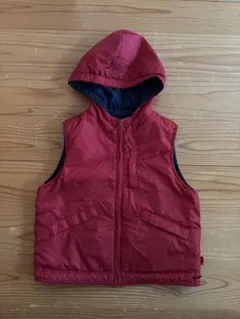 リバーシブルダウンベスト 赤/ネイビー