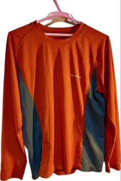 モンベル　オレンジ 長袖 Tシャツ ポリエステル100%