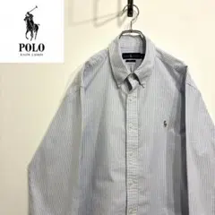 超人気❗️ラルフローレン　ワンポイントロゴシャツ　XL 90s刺繍古着希少レア長袖