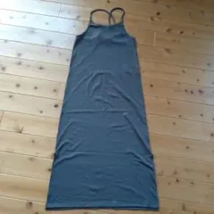 グレー リブ編み キャミワンピース