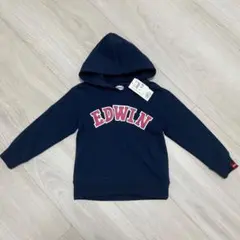 110cm エドウィン　ロゴフードトレーナー　フーディー　EDWIN