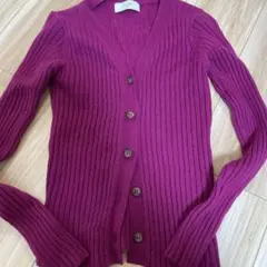 スローブイエナ ウォッシャブル ウールハイゲージリブ Vネック カーディガン