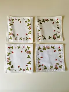 WEDGWOOD 花柄刺繍 コースター 4枚セットのサムネイル