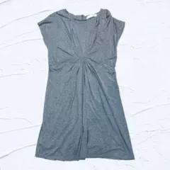 アンナルナ グレー 半袖 ひざ丈ワンピースのサムネイル