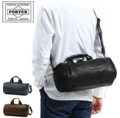 PORTER レザー ミニボストンボディバッグ ブラック