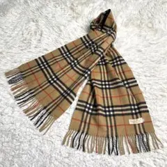 美品✨Burberry マフラー カシミヤ ノバチェック キャメル ビンテージ