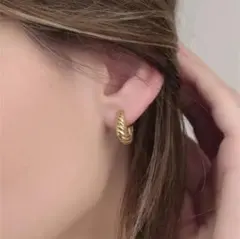 サージカルステンレス しましま ☆上位人気☆ シルバーゴー 金アレ フープピアス