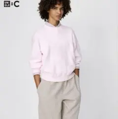 ユニクロC スムースコットンクルーネックセーター　Mサイズ　ピンク