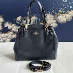 美品 COACH ネイビー ショルダーバッグ　ハンドバッグ　2WAY
