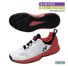 ①YONEX テニスシューズ 106 ホワイト/レッド ユニセックス23.5