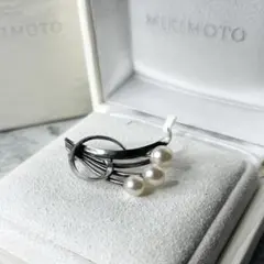 【美品✨】 MIKIMOTOブローチ フェザーモチーフ アコヤ真珠