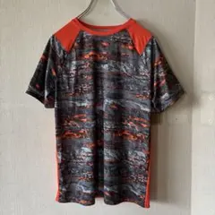 エクサージョン 総柄 クルーネック 半袖 Tシャツ XL 橙 灰 ポリエステルのサムネイル