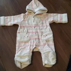 フード付き 裏起毛ロンパース   60～70cm