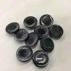 ラメ混ボタン　13㎜　10個①　シルバー　ブラック　飾りボタン　昭和レトロ