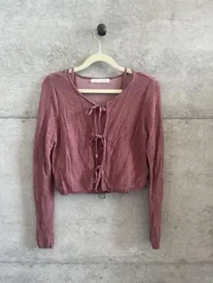 Lillian Carah ピンク 長袖 クロップドトップス