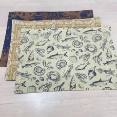 ⑦ハンドメイドランチョンマット3枚セット25×35(最大で-2cmあり)
