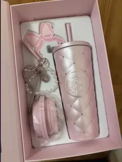 中国スターバックス　ステンレスタンブラー　ラインストーン　バレンタイン　チャーム