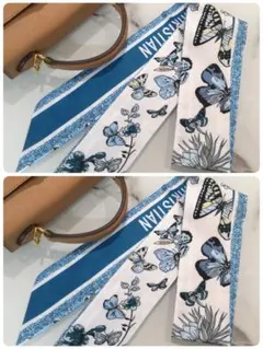 【SALE】リボンスカーフ　バッグスカーフ　バッグチャーム1005＃2枚