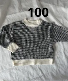 YupRap 100cm セーター 黒白チェック