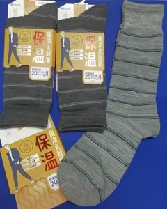 温2）3足）24-26）灰）福助ソックス靴下★保温防風消臭吸湿発熱73792