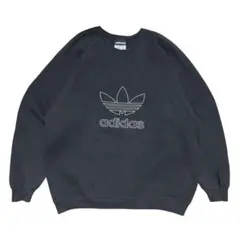 90s USA製 adidas アディダス スウェット ロゴ グレー あいみょん