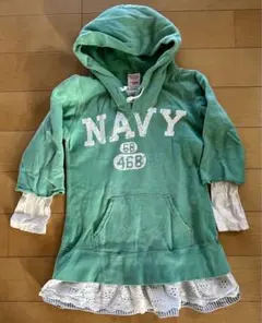 【デニムダンガリー】ダメージ加工チュニック120 スウェットトレーナー