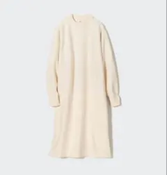 ユニクロ　スフレヤーンモックネックワンピース　新品タグ付き　S オフホワイト
