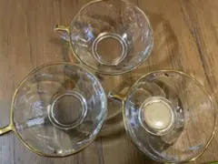 ガラス製ティーカップセット 3個