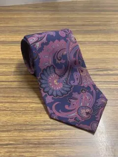 【美品】ETRO エトロ ネクタイ ペイズリー柄 パープル系 シルク イタリア製