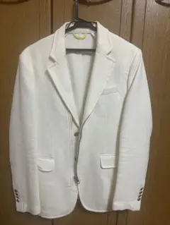 ホワイト シングルブレスト スーツジャケット