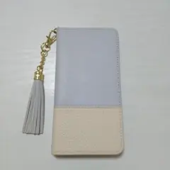 AQUOS wish ケース 手帳型 バイカラー タッセル付き