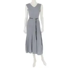 MERCURY DUOライトブルー ノースリーブ ニットワンピース Fサイズ