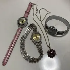 ホ*》様 遺品整理！アナログ腕時計とルビーのペンダント(925刻印) のセット！