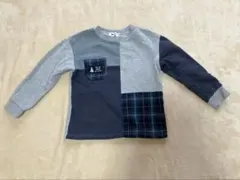 NOEIL AIME BEBE マルチカラーチェック柄トレーナー