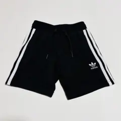 adidas 黒 ストライプ ハーフパンツ 100cm