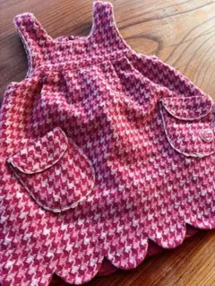 [美品]メゾピアノ　mezzo piano ワンピース　冬　チェック　ピンク