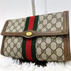 オールドグッチ GG シェリーライン クラッチバッグ インターロッキング 美品