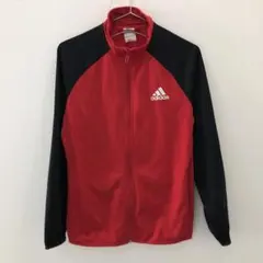 J1868 adidas 赤黒 ジャージ ジップアップ 160