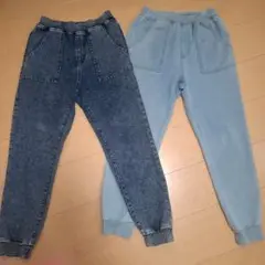 デニム・スウェットパンツ2枚セット