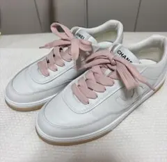 CHANEL シャネル スニーカー マトラッセ ココマーク ピンク スエード CHANEL シャネル スニーカー マトラッセ ココマーク ピンク スエード