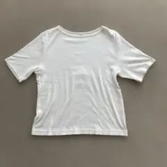 UNIQLO リブボートネックTシャツ五分袖 /レディースXXL